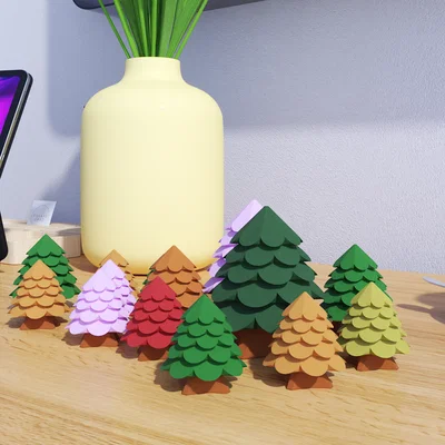 Mô hình 3D cây thông Cozy Tree lắp ráp dễ thương cho góc làm việc