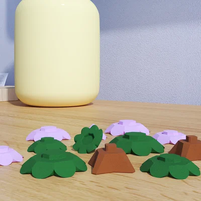 Mô hình 3D cây thông Cozy Tree lắp ráp dễ thương cho góc làm việc