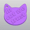Móc khóa mèo "In Cat We Trust" - Phụ kiện đáng yêu cho người yêu mèo - Thumbnail 1