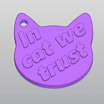 Móc khóa mèo "In Cat We Trust" - Phụ kiện đáng yêu cho người yêu mèo