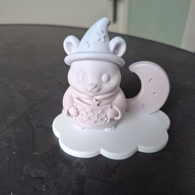 Mô hình 3D Chuột Phù Thủy (Moon Mouse Wizard) trang trí siêu đáng yêu