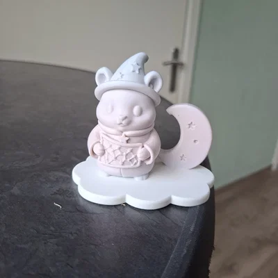 Mô hình 3D Chuột Phù Thủy (Moon Mouse Wizard) trang trí siêu đáng yêu