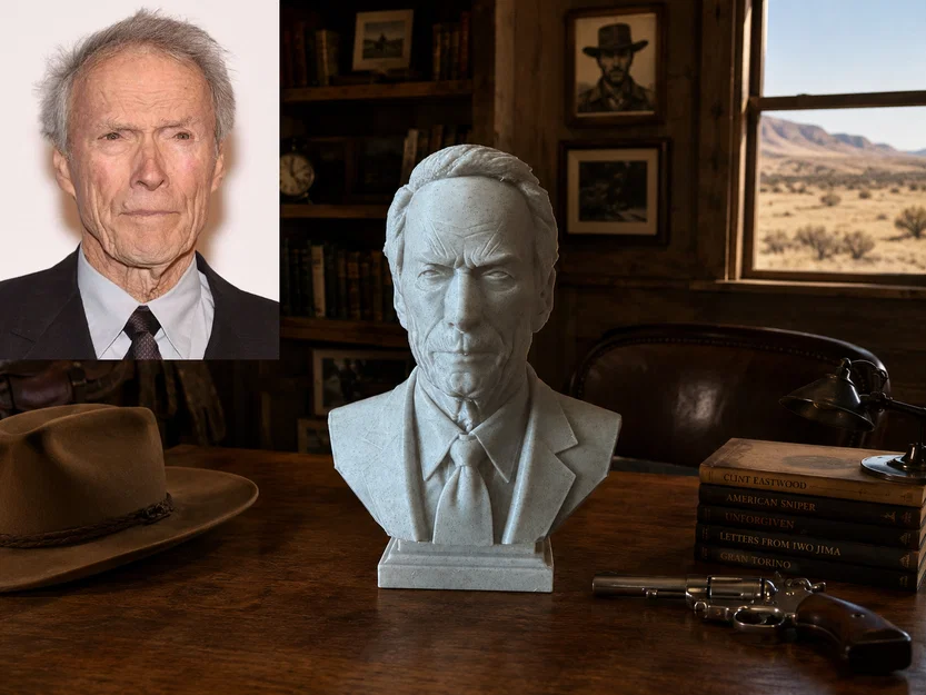 Tượng bán thân Clint (Clinton) Elias Eastwood Jr. - Image 1