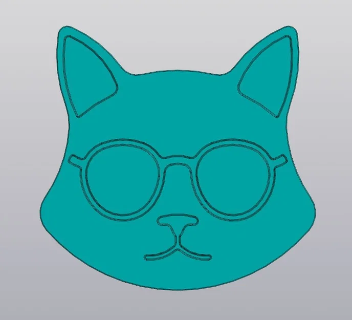 Lót ly mèo đeo kính 3D (Cup Coaster Cat v5) độc đáo cho bàn làm việc - Image 1