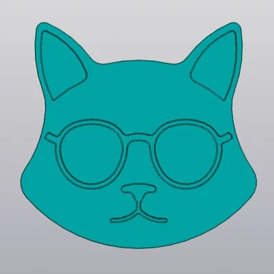 Lót ly mèo đeo kính 3D (Cup Coaster Cat v5) độc đáo cho bàn làm việc