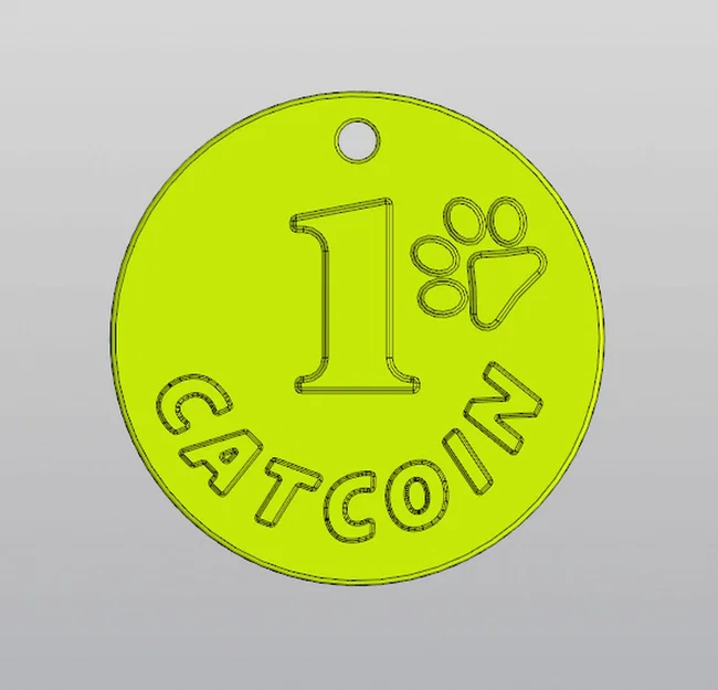 Móc khóa đồng xu mèo Catcoin đáng yêu - Tự in 3D tại nhà - Image 1