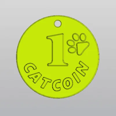 Móc khóa đồng xu mèo Catcoin đáng yêu - Tự in 3D tại nhà