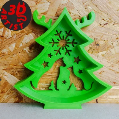 Mô hình cây thông Noel trang trí hình thú cưng in 3D độc đáo