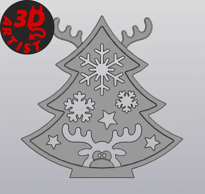 Mô hình trang trí cây thông Noel và tuần lộc in 3D độc đáo - Image 1