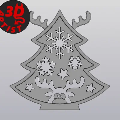 Mô hình trang trí cây thông Noel và tuần lộc in 3D độc đáo