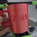 Mẫu cốc in 3D hình trụ khắc tên ZINA độc đáo và tinh tế - Thumbnail 1