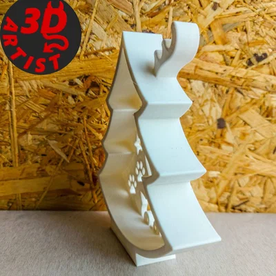 Cây thông Noel chú mèo tinh nghịch - Mô hình trang trí 3D độc đáo