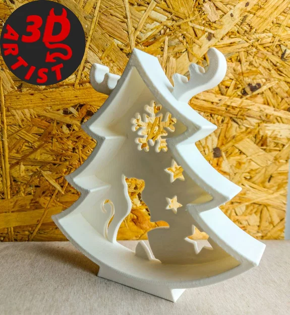 Mô hình trang trí cây thông Noel hình chú mèo dễ thương (3D Print) - Image 2