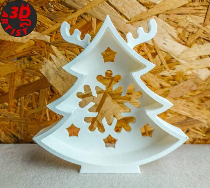 Mô hình 3D cây thông Noel kết hợp sừng hươu trang trí lễ hội - Image 2