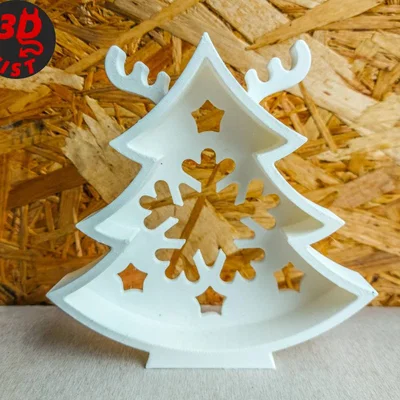 Mô hình 3D cây thông Noel kết hợp sừng hươu trang trí lễ hội