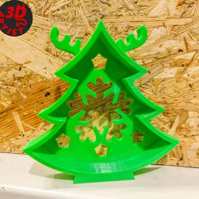 Mô hình 3D cây thông Noel kết hợp sừng hươu trang trí lễ hội
