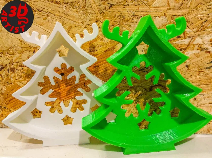 Mô hình 3D cây thông Noel kết hợp sừng hươu trang trí lễ hội - Image 5