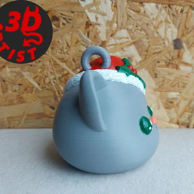 Mô hình chú mèo trang trí cây thông Noel in 3D cực đáng yêu
