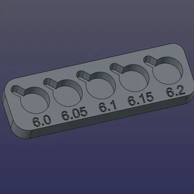 Mẫu test dung sai press fit cho nam châm 6 x 2 mm