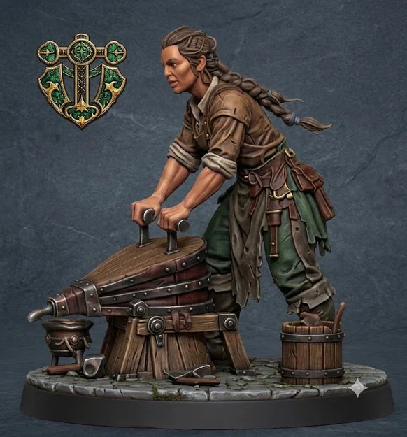 Mô hình Nữ thợ rèn (Human Female Blacksmith) - Image 2