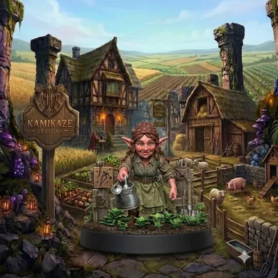 Mô hình Halfling Female Farmer cho game RPG
