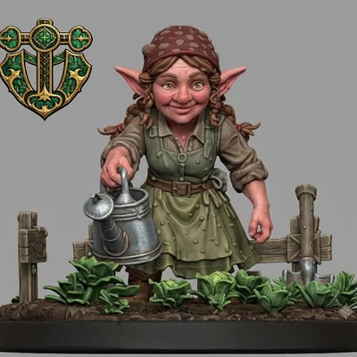 Mô hình Halfling Female Farmer cho game RPG