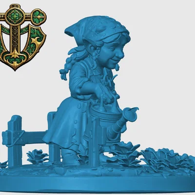 Mô hình Halfling Female Farmer cho game RPG