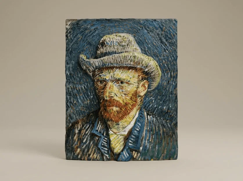 Mô hình 3D tranh chân dung tự họa Vincent van Gogh đầy nghệ thuật - Image 1