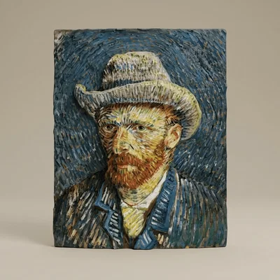 Mô hình 3D tranh chân dung tự họa Vincent van Gogh đầy nghệ thuật