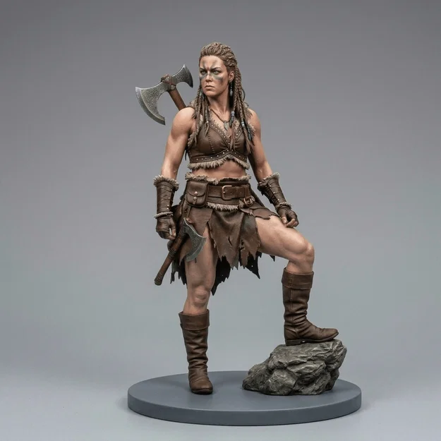 Mô hình 3D Nữ Chiến Binh Barbarian ấn tượng để trang trí - Image 1