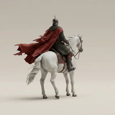 Mô hình 3D Kỵ sĩ Trung cổ: Knight into the Sunset nghệ thuật
