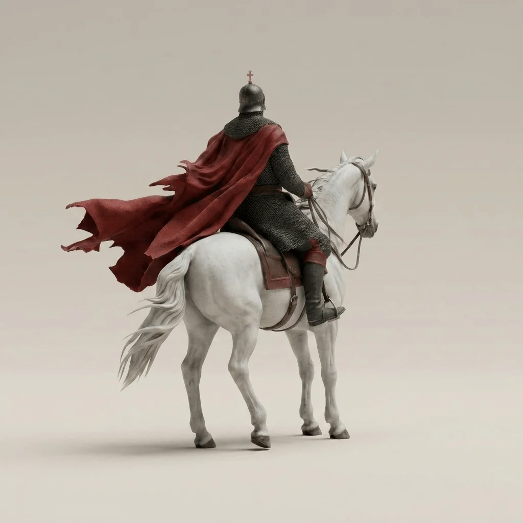 Mô hình 3D Kỵ sĩ Trung cổ: Knight into the Sunset nghệ thuật 1