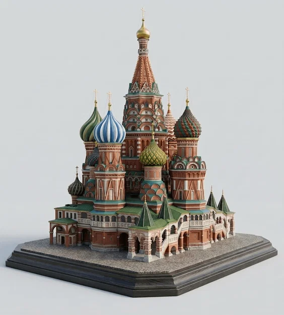 Mô hình 3D Nhà thờ thánh Basil nước Nga: Tác phẩm kiến trúc tuyệt đẹp - Image 1