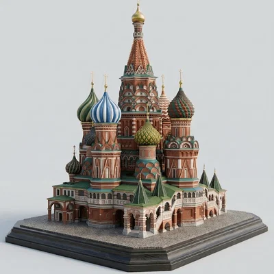 Mô hình 3D Nhà thờ thánh Basil nước Nga: Tác phẩm kiến trúc tuyệt đẹp