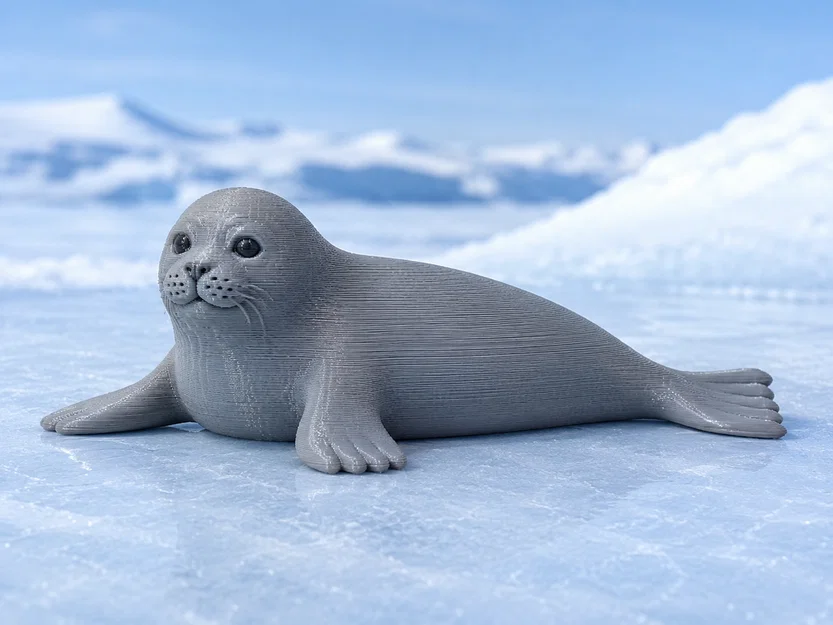 Mô hình chú hải cẩu con (Robbe on ice) in 3D cực đáng yêu - Image 1