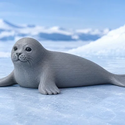 Mô hình chú hải cẩu con (Robbe on ice) in 3D cực đáng yêu