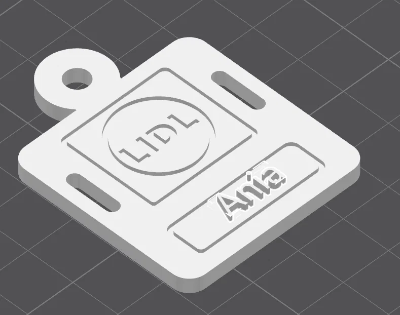 Mẫu móc khóa logo Lidl độc đáo in 3D cực đơn giản - Image 1