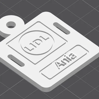 Mẫu móc khóa logo Lidl độc đáo in 3D cực đơn giản