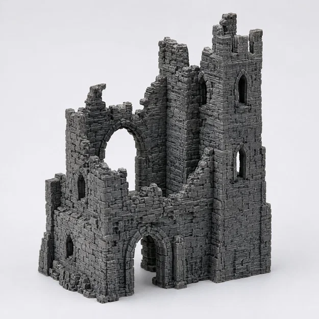 Mô hình thành trì đổ nát Derelict Steinburg in 3D trang trí RPG - Image 1