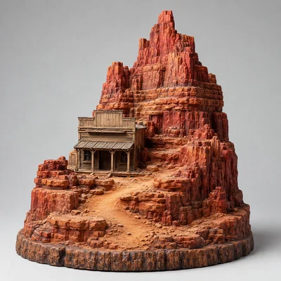 Mô hình sa mạc miền Tây hoang dã cực chi tiết để in 3D