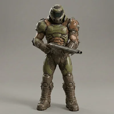 Mô hình 3D Doom Slayer trong bộ giáp Praetor đầy ấn tượng