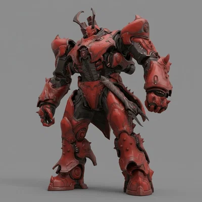Mô hình 3D Davoth Dark Lord từ game Doom Eternal sắc nét