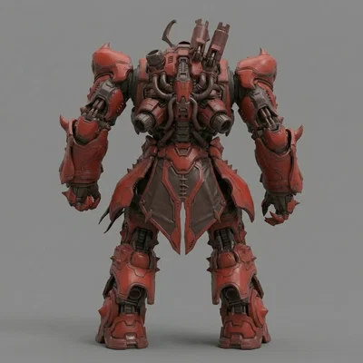 Mô hình 3D Davoth Dark Lord từ game Doom Eternal sắc nét