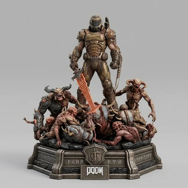 Mô hình 3D Doom Eternal Diorama cực ngầu cho game thủ - Image 1