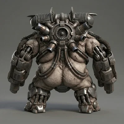 Mô hình 3D Mancubus từ Doom The Dark Ages ấn tượng