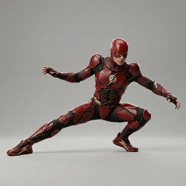 Mô hình 3D The Flash (Ezra Miller) tư thế thủ thế cực chất - Image 1