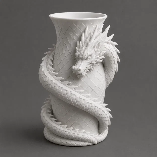 Bình Hoa Rồng Cuộn (Dragon Wrap Vase) - Image 1