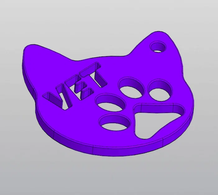 Móc khóa in 3D hình đầu mèo VET độc đáo tặng bác sĩ thú y - Image 2