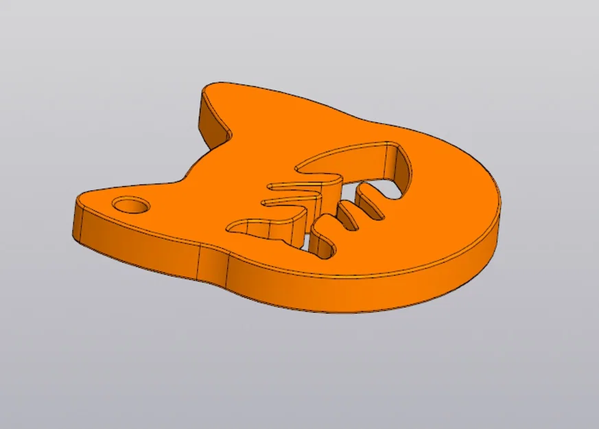 Móc khóa hình đầu mèo và xương cá dễ thương (3D Printable) - Image 3