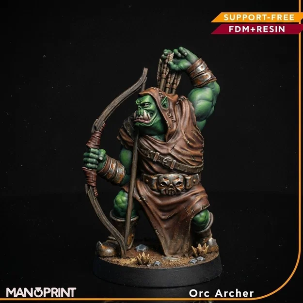 Orc Cung Thủ, Mô Hình Thu Nhỏ Fantasy, Thiết Kế Không Cần Support - Image 2